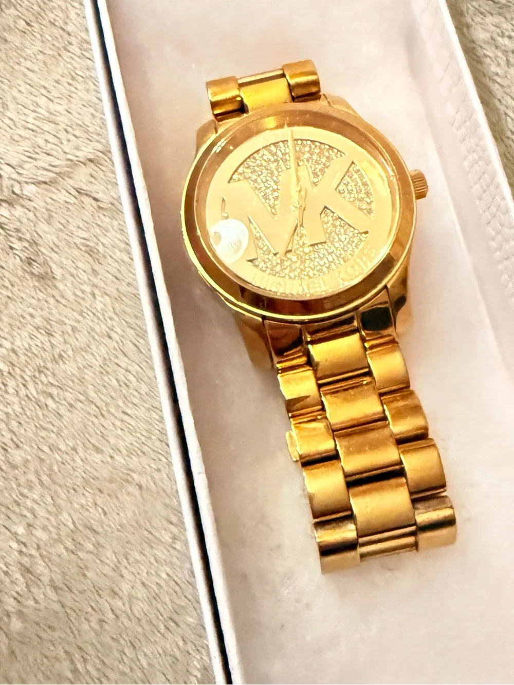 Michael Kors Runway Oversized Gold Pave Watch (Model MK5706) 45 MM women’s